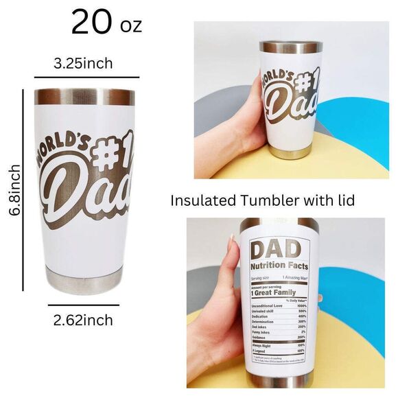 Personalized Engraved Tumblers, Best Dad Ever, Presents Birthday Gift for Dad - Picture 5 of 17